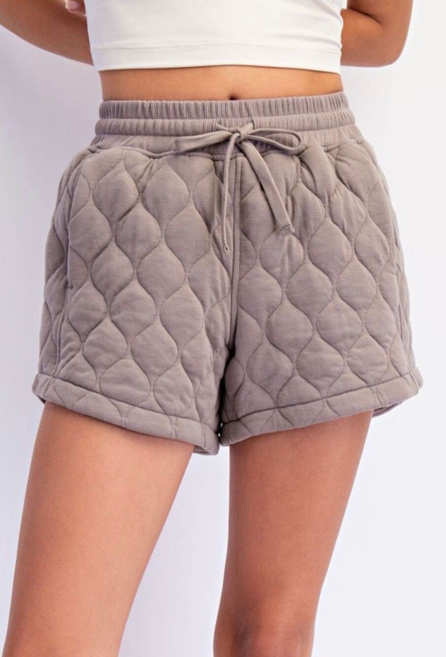 Rae Mode Quilt Taupe Shorts - 2XL